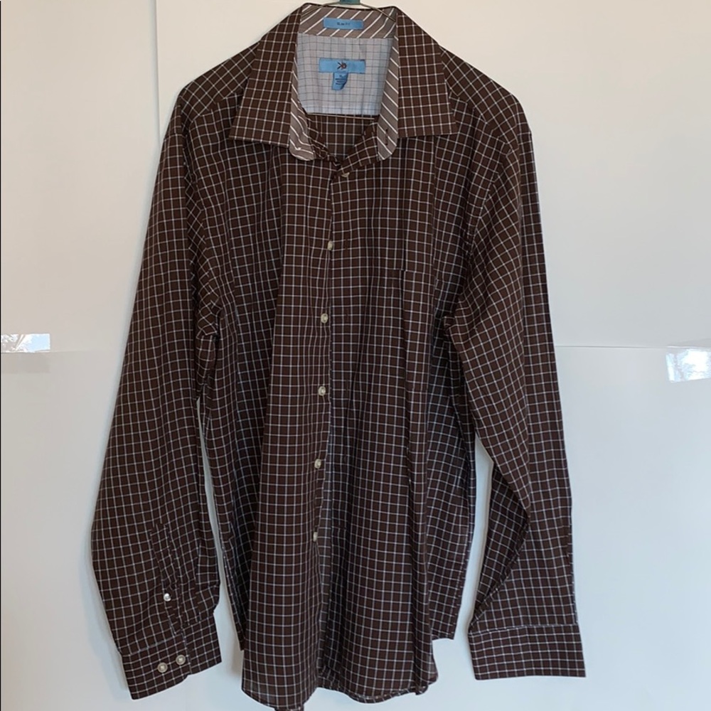 Egara Men’s Casual Button Down Brown Shirt